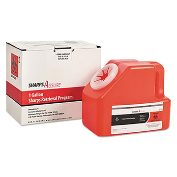 Sharps Assure Sharps Retrieval Program Containers, 1 Gal, Cardboard-plastic, Red freeshipping - TVN Wholesale